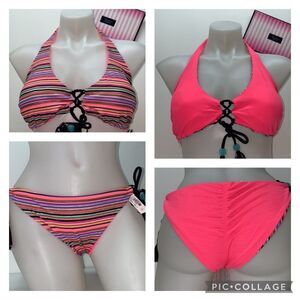 🔥VICTORIA SECRET SWIMSUIT 2pc large  push-up  //medium New #1 reversible